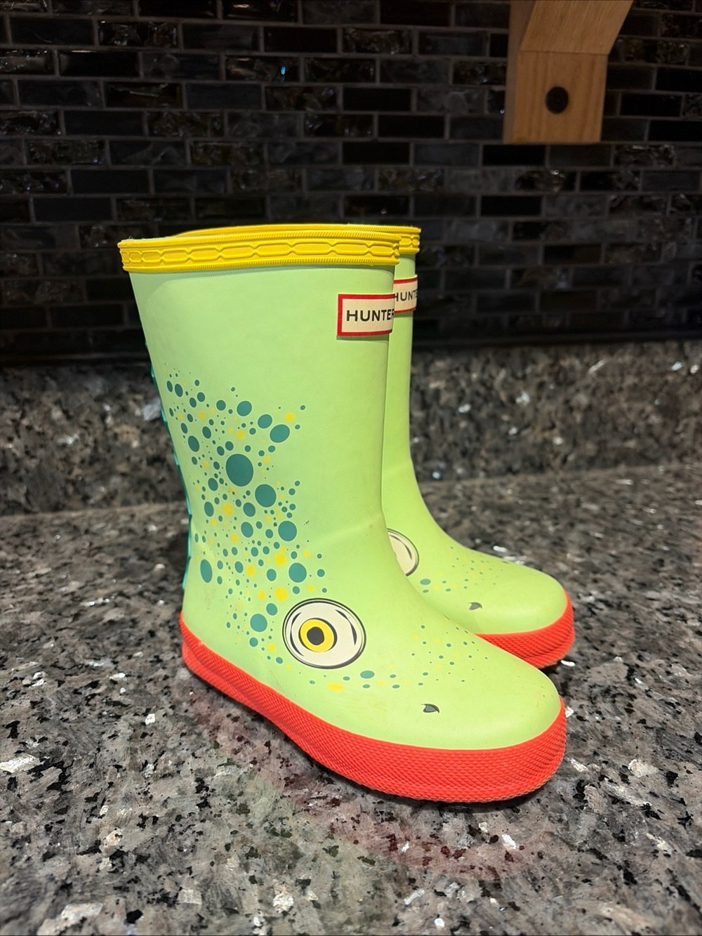 Hunter Kids Chameleon Green toddler Rain Boots  Size US 9 B/10 G